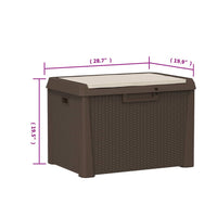 Jely Outdoor Garden Storage Box w Seat Cushion, 29 Inch, Brown - BM339700
