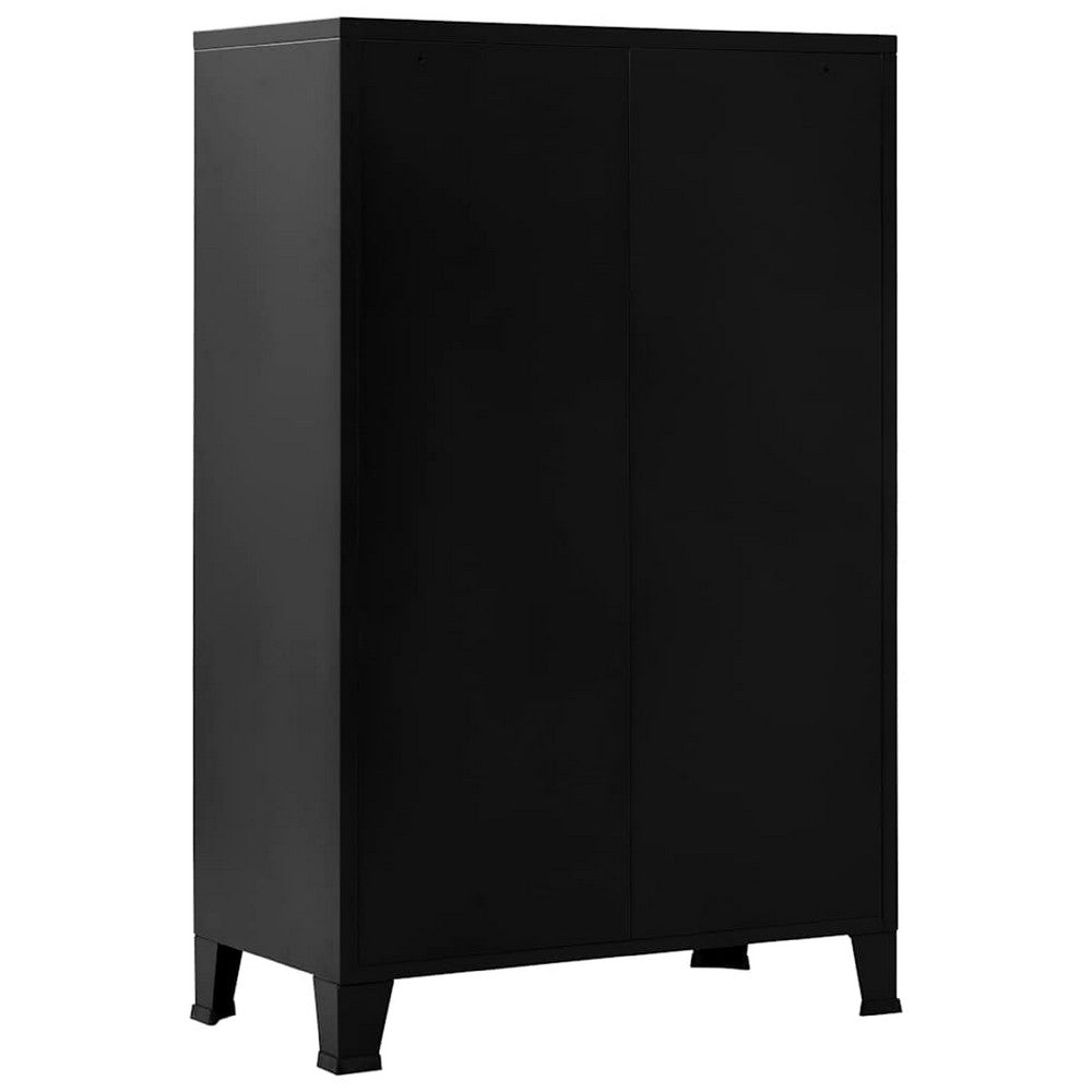 Nix Tall Storage Chest, 6 Doors with 3 Shelves, Matte Black Steel - BM339702