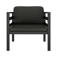 Xem Outdoor Sofa Chair, Fiberfill Seat and Back Cushions, Anthracite Black - BM339705