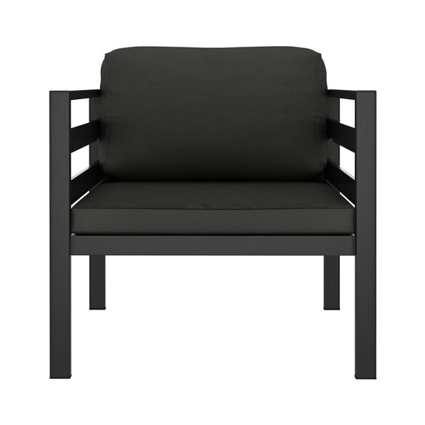 Xem Outdoor Sofa Chair, Fiberfill Seat and Back Cushions, Anthracite Black - BM339705