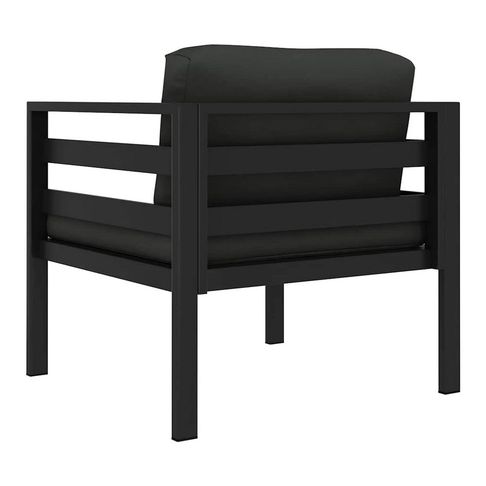 Xem Outdoor Sofa Chair, Fiberfill Seat and Back Cushions, Anthracite Black - BM339705