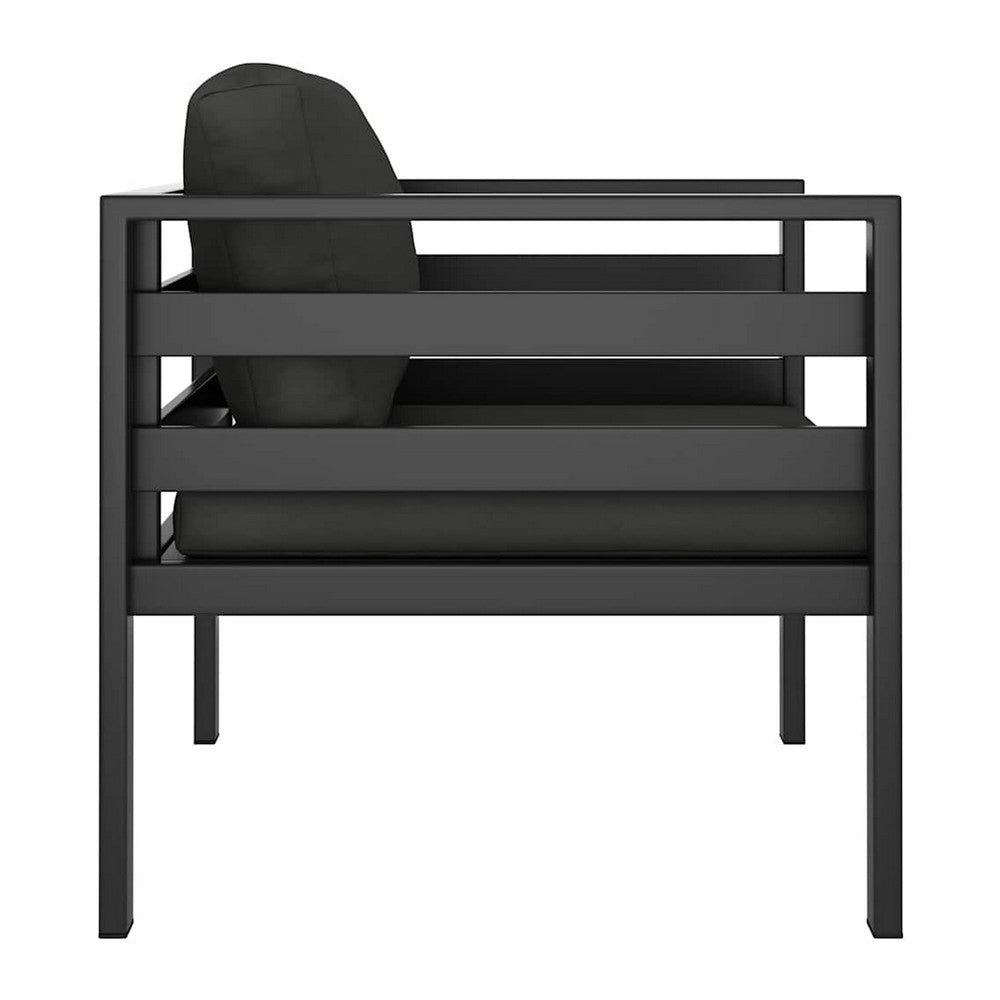 Xem Outdoor Sofa Chair, Fiberfill Seat and Back Cushions, Anthracite Black - BM339705
