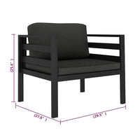Xem Outdoor Sofa Chair, Fiberfill Seat and Back Cushions, Anthracite Black - BM339705