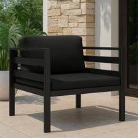 Xem Outdoor Sofa Chair, Fiberfill Seat and Back Cushions, Anthracite Black - BM339705