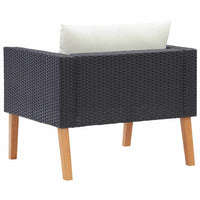 Wezy Outdoor Sofa Chair, White Seat and Back Cushions, Black Poly Rattan - BM339706