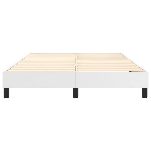 Yeri Full Size Bed Frame, White Faux Leather, Low Profile Legs - BM339707