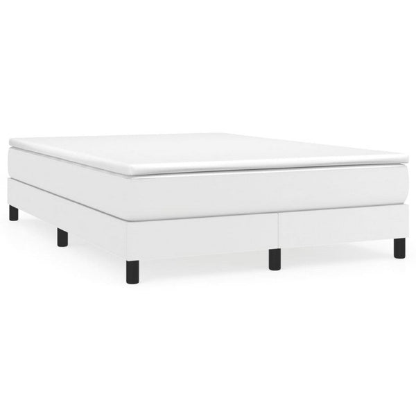 Yeri Full Size Bed Frame, White Faux Leather, Low Profile Legs - BM339707