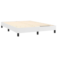Yeri Full Size Bed Frame, White Faux Leather, Low Profile Legs - BM339707