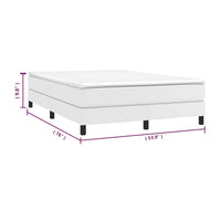 Yeri Full Size Bed Frame, White Faux Leather, Low Profile Legs - BM339707