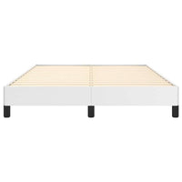 Ceri Full Size Bed Frame, White Faux Leather, Low Profile Legs
 - BM339708