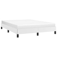 Ceri Full Size Bed Frame, White Faux Leather, Low Profile Legs
 - BM339708