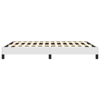 Ceri Full Size Bed Frame, White Faux Leather, Low Profile Legs
 - BM339708