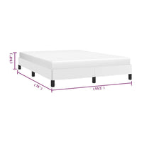 Ceri Full Size Bed Frame, White Faux Leather, Low Profile Legs
 - BM339708