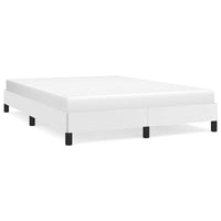 Ceri Full Size Bed Frame, White Faux Leather, Low Profile Legs
 - BM339708