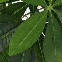 Sarge 33 Inch Artificial Silk Plant with 175 Green Leaves, Painted Wood - BM339709