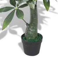 Sarge 33 Inch Artificial Silk Plant with 175 Green Leaves, Painted Wood - BM339709