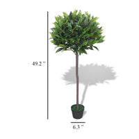 Zora 49 Inch Topiery Artificial Indoor Plant, Green Leaves, Brown Wood - BM339710