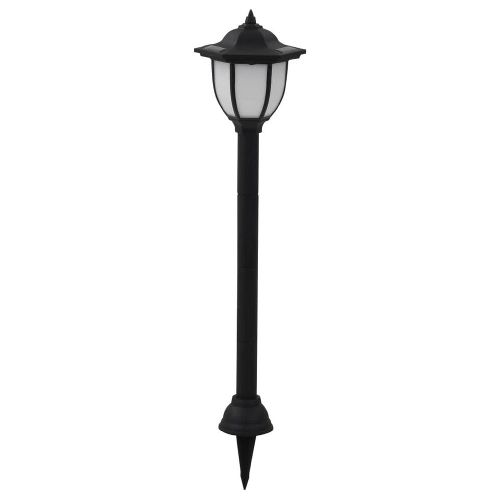 Myna Outdoor Solar-Power Lamp Set of 3, White LED, Classic Black Finish - BM339711