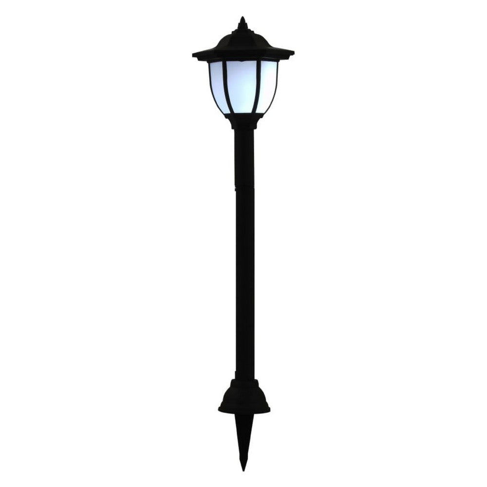 Myna Outdoor Solar-Power Lamp Set of 3, White LED, Classic Black Finish - BM339711