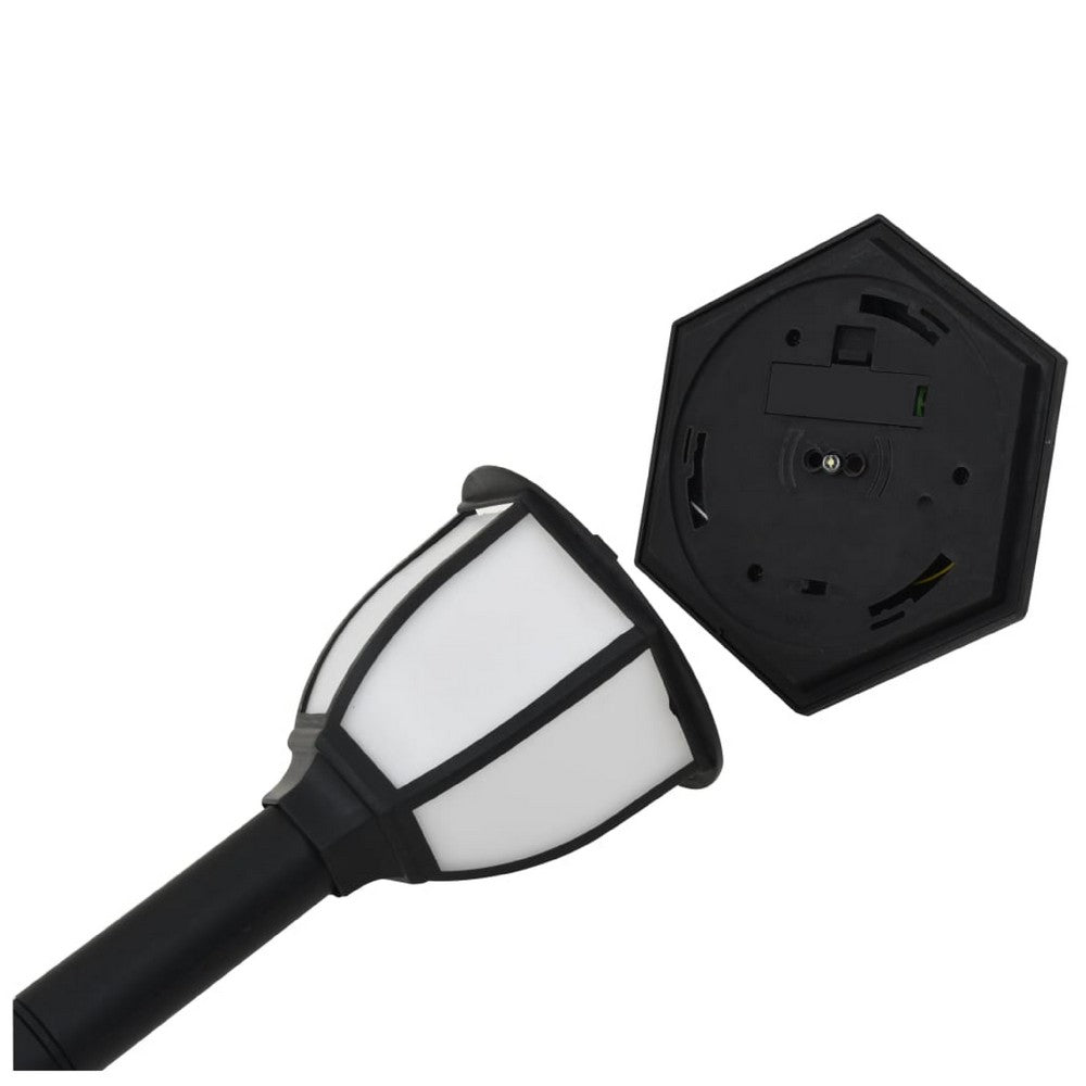 Myna Outdoor Solar-Power Lamp Set of 3, White LED, Classic Black Finish - BM339711