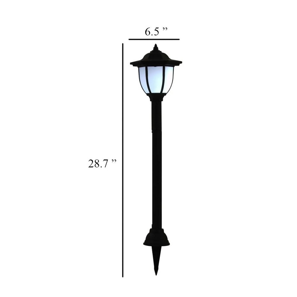 Myna Outdoor Solar-Power Lamp Set of 3, White LED, Classic Black Finish - BM339711