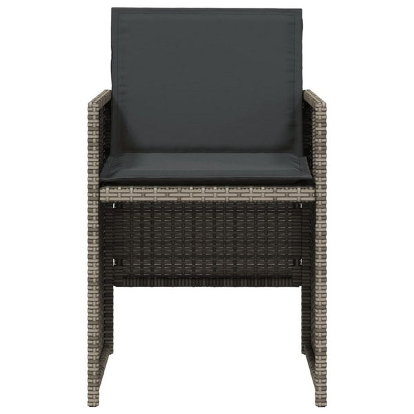 Fendy Patio Chair Set of 4, Powder Coated Metal Frame, Gray Faux Rattan - BM339712