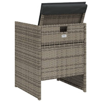 Fendy Patio Chair Set of 4, Powder Coated Metal Frame, Gray Faux Rattan - BM339712