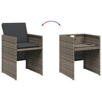 Fendy Patio Chair Set of 4, Powder Coated Metal Frame, Gray Faux Rattan - BM339712