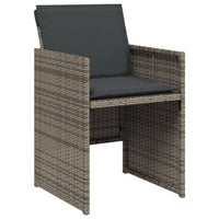 Fendy Patio Chair Set of 4, Powder Coated Metal Frame, Gray Faux Rattan - BM339712