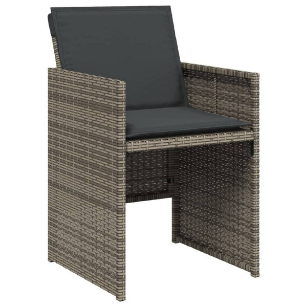 Fendy Patio Chair Set of 4, Powder Coated Metal Frame, Gray Faux Rattan - BM339712