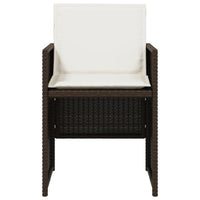 Mandie Foldable Patio Chair Set of 4, Metal Frame, Brown Wicker Rattan - BM339713