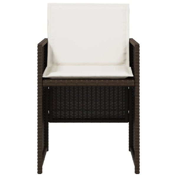 Mandie Foldable Patio Chair Set of 4, Metal Frame, Brown Wicker Rattan - BM339713