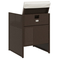 Mandie Foldable Patio Chair Set of 4, Metal Frame, Brown Wicker Rattan - BM339713