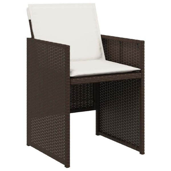 Mandie Foldable Patio Chair Set of 4, Metal Frame, Brown Wicker Rattan - BM339713
