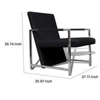 Sanna Ergonomic Armchair, Cubic Solid Wood Frame, Black Faux Leather - BM339714