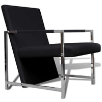 Sanna Ergonomic Armchair, Cubic Solid Wood Frame, Black Faux Leather - BM339714