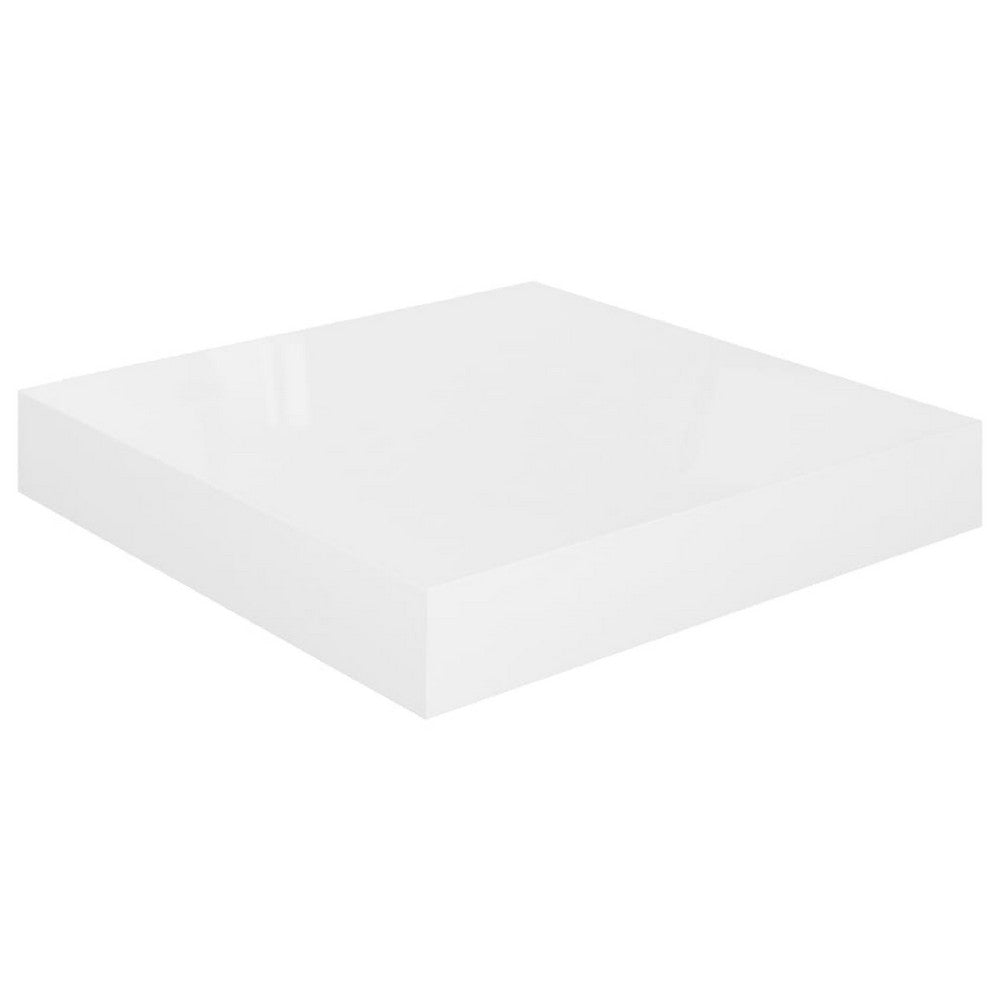 Hannah Floating Wall Shelf Set of 2, 9x9 inch High gloss White Honeycomb - BM339715