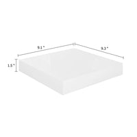 Hannah Floating Wall Shelf Set of 2, 9x9 inch High gloss White Honeycomb - BM339715