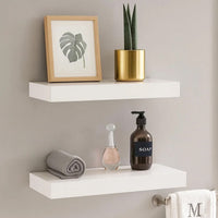 Hannah Floating Wall Shelf Set of 2, 9x9 inch High gloss White Honeycomb - BM339715