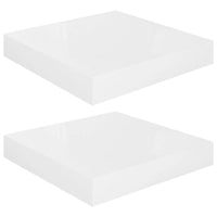 Hannah Floating Wall Shelf Set of 2, 9x9 inch High gloss White Honeycomb - BM339715