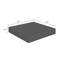 Hannah Floating Wall Shelf Set of 2,  9x9 inch High Gloss Gray Honeycomb - BM339716