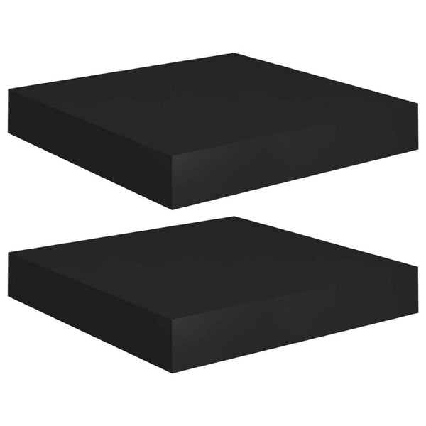 Hannah Floating Wall Shelf Set of 2, 9x9 Square Frame, Black Honeycomb, Metal - BM339717