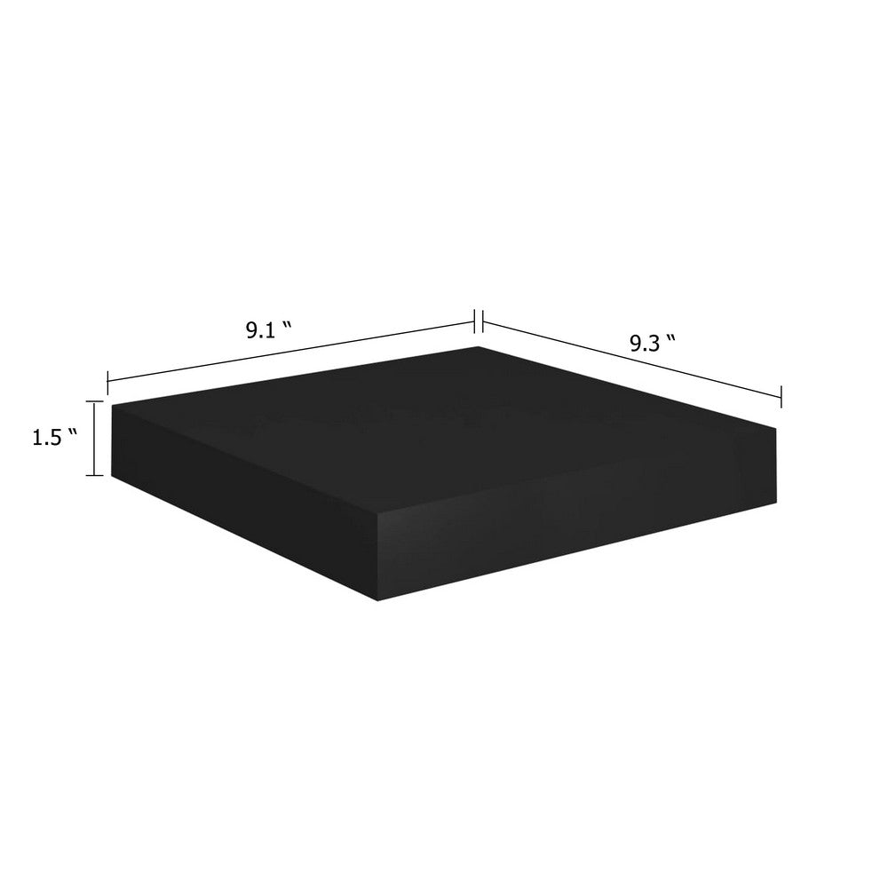 Hannah Floating Wall Shelf Set of 2, 9x9 Square Frame, Black Honeycomb, Metal - BM339717