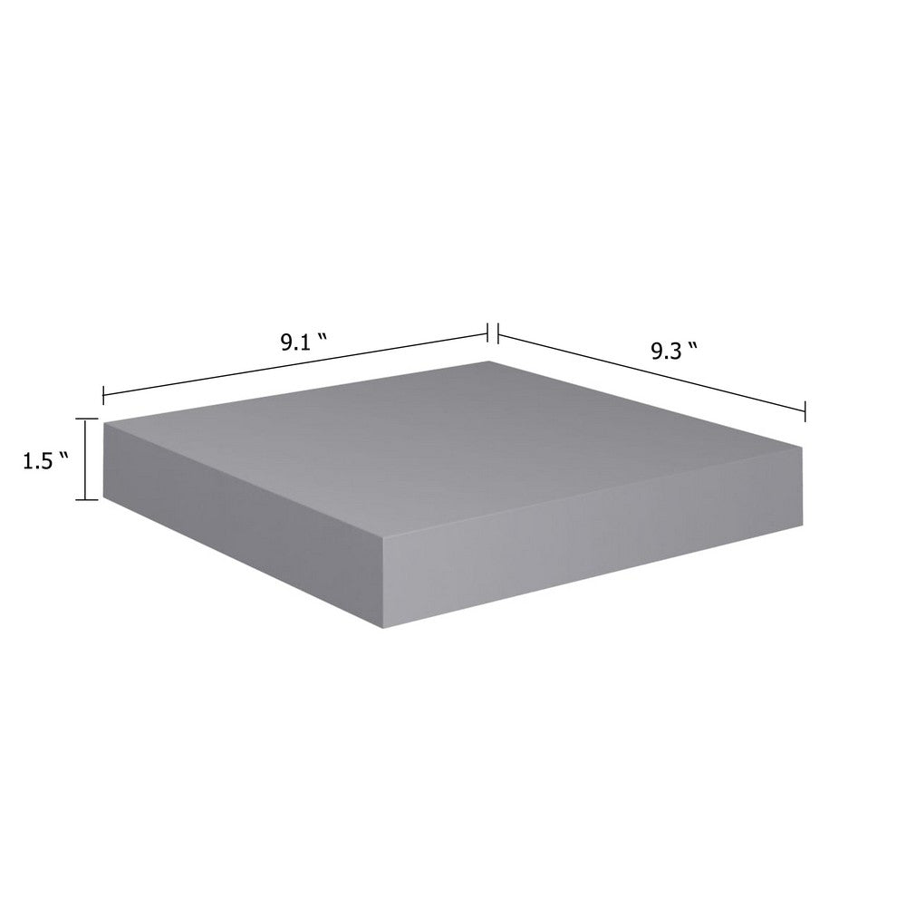 Hannah Floating Wall Shelf Set of 2, 9x9 Square Frame, Gray Honeycomb, Metal - BM339718