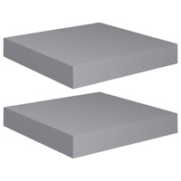 Hannah Floating Wall Shelf Set of 2, 9x9 Square Frame, Gray Honeycomb, Metal - BM339718
