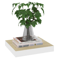 Hannah Floating Wall Shelf Set of 2, 9x9 Square Frame, Oak-White Honeycomb - BM339719