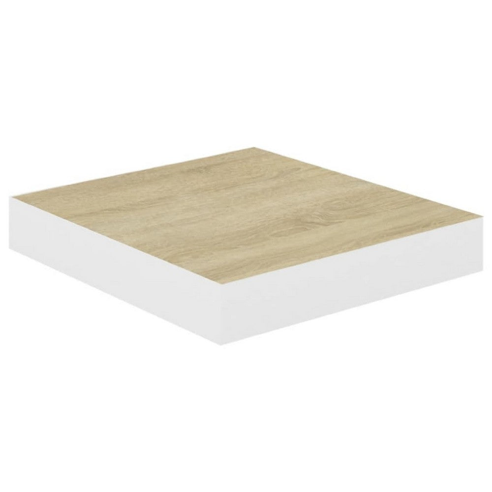 Hannah Floating Wall Shelf Set of 2, 9x9 Square Frame, Oak-White Honeycomb - BM339719