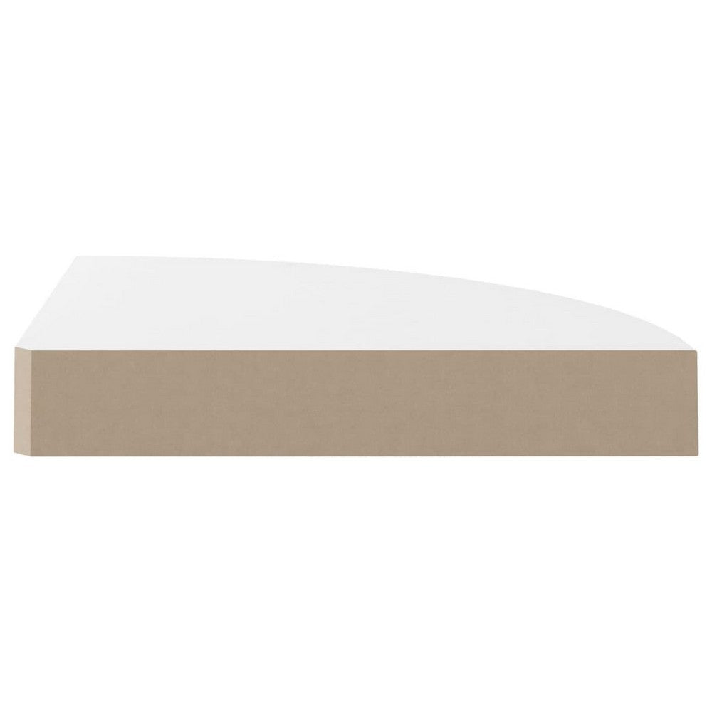 Phoebs Floating Corner Wall Shelf Set of 2, Gloss White Honeycomb, 10 Inch - BM339720