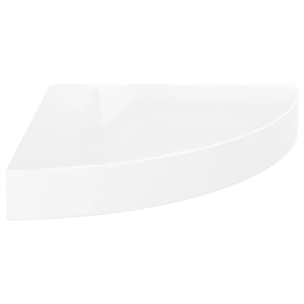 Phoebs Floating Corner Wall Shelf Set of 2, Gloss White Honeycomb, 10 Inch - BM339720