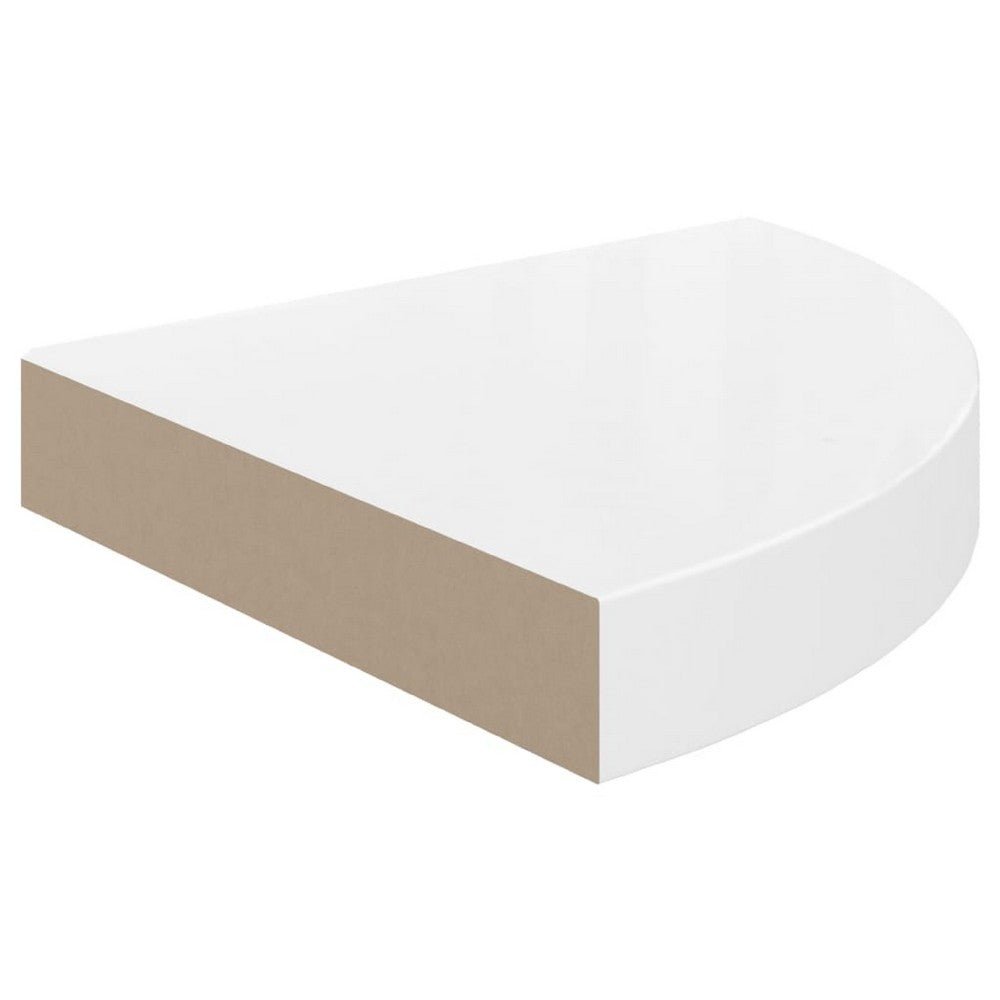 Phoebs Floating Corner Wall Shelf Set of 2, Gloss White Honeycomb, 10 Inch - BM339720